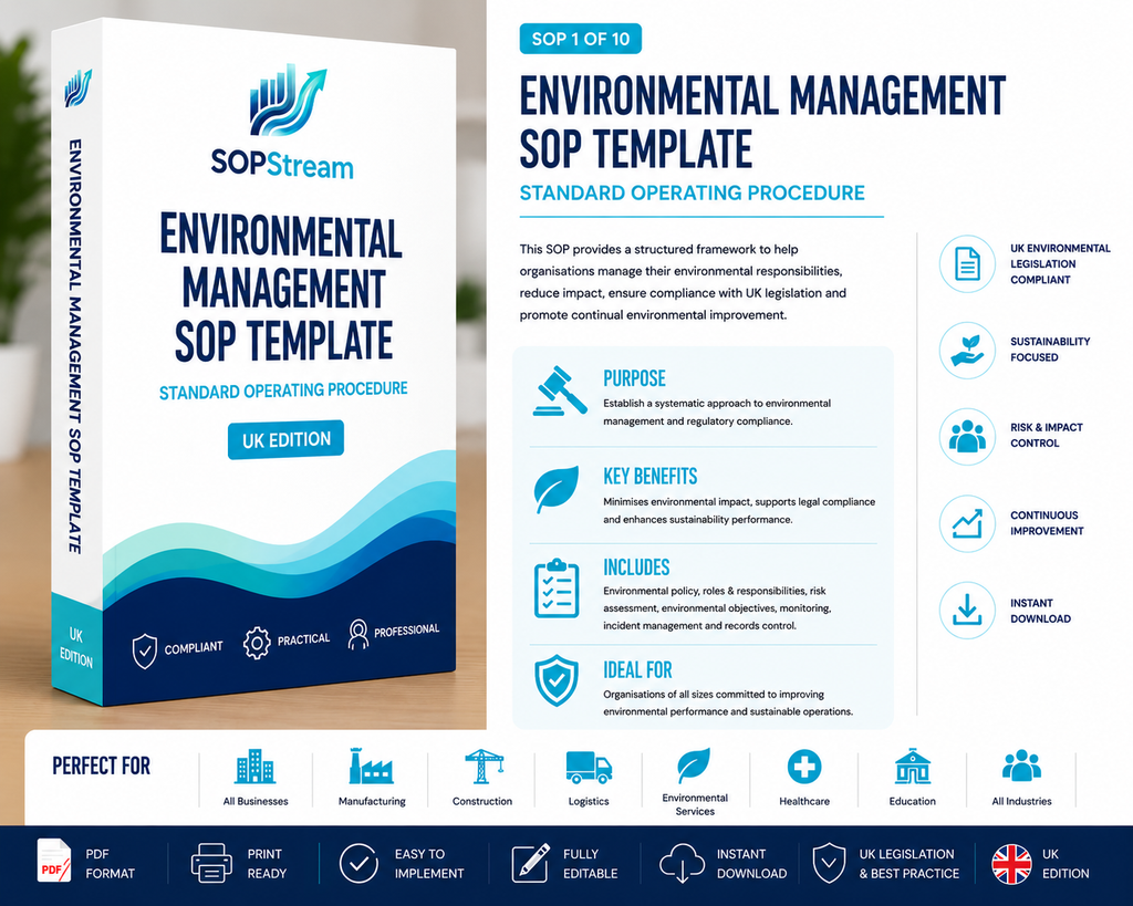 Environmental Management SOP template — editable Microsoft Word document