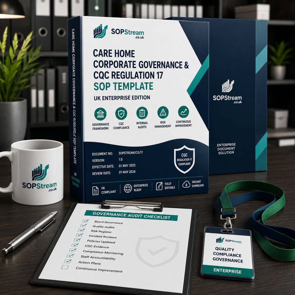 Care Home Corporate Governance & CQC Regulation 17 SOP template — editable Microsoft Word document