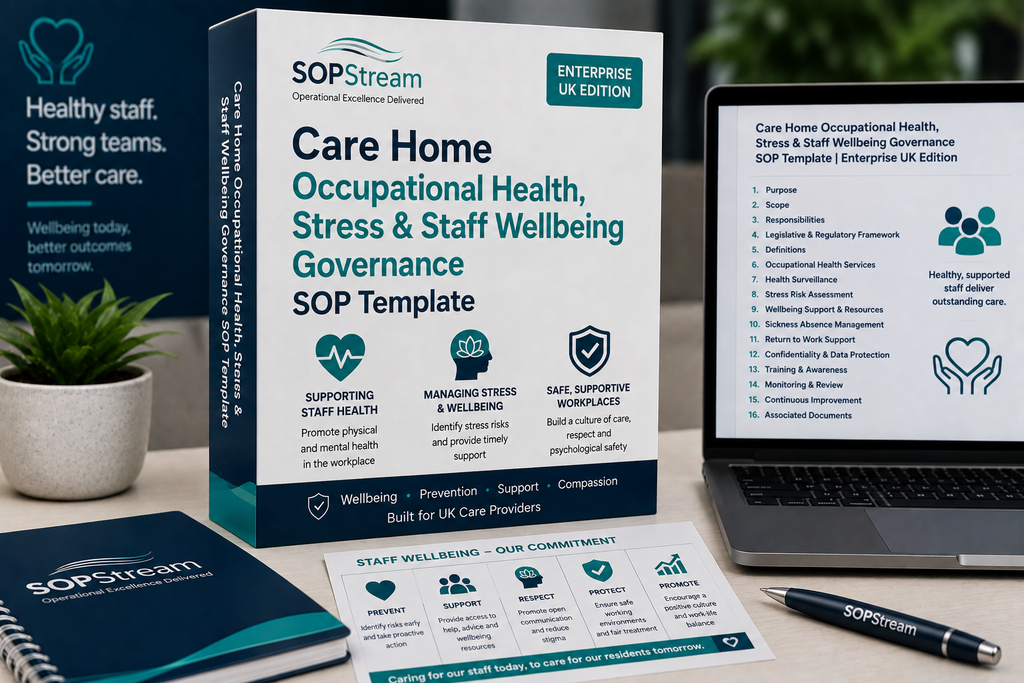 Care Home Occupational Health, Stress & Staff Wellbeing SOP template — editable Microsoft Word document