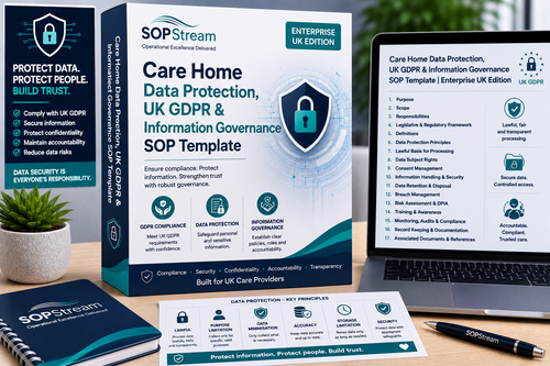 Care Home Data Protection, UK GDPR & Information Governance SOP template — editable Microsoft Word document
