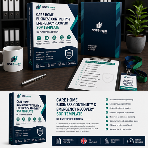 Care Home Business Continuity & Emergency Recovery SOP template — editable Microsoft Word document