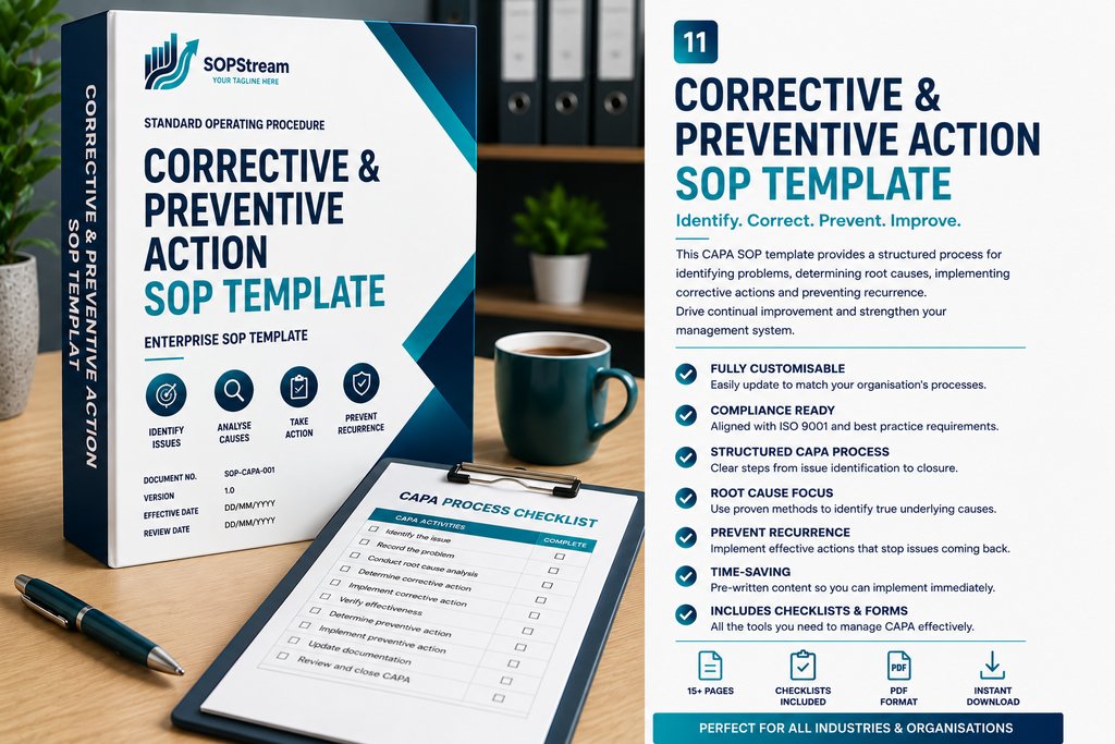 Corrective & Preventive Action (CAPA) SOP template — editable Microsoft Word document