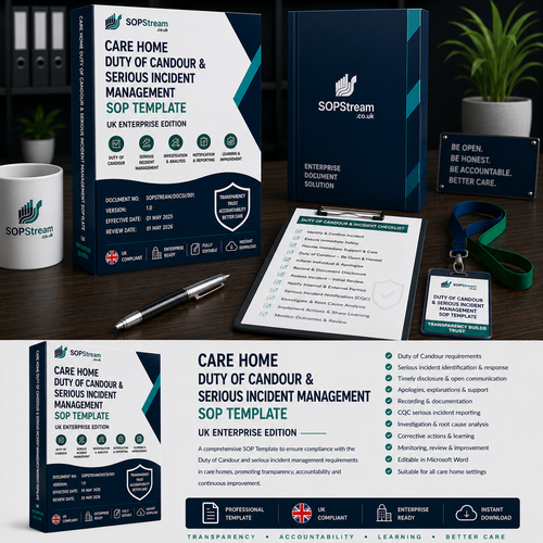 Care Home Duty of Candour & Serious Incident Management SOP template — editable Microsoft Word document