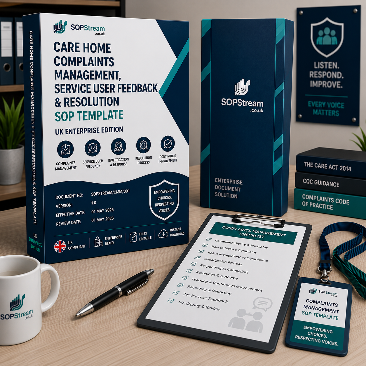 Care Home Complaints Management, Service User Feedback SOP template — editable Microsoft Word document