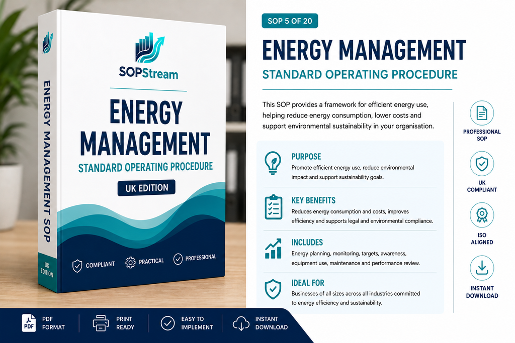 Energy Management SOP template — editable Microsoft Word document
