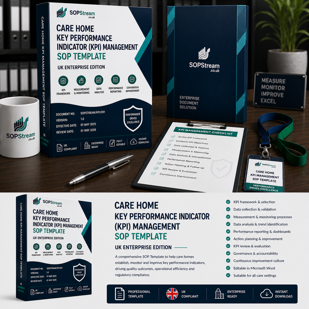Care Home Key Performance Indicator (KPI) Management SOP template — editable Microsoft Word document