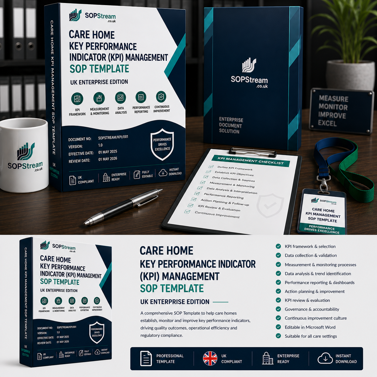 Care Home Key Performance Indicator (KPI) Management SOP template — editable Microsoft Word document