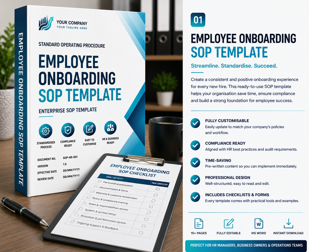 Employee Onboarding SOP template — editable Microsoft Word document