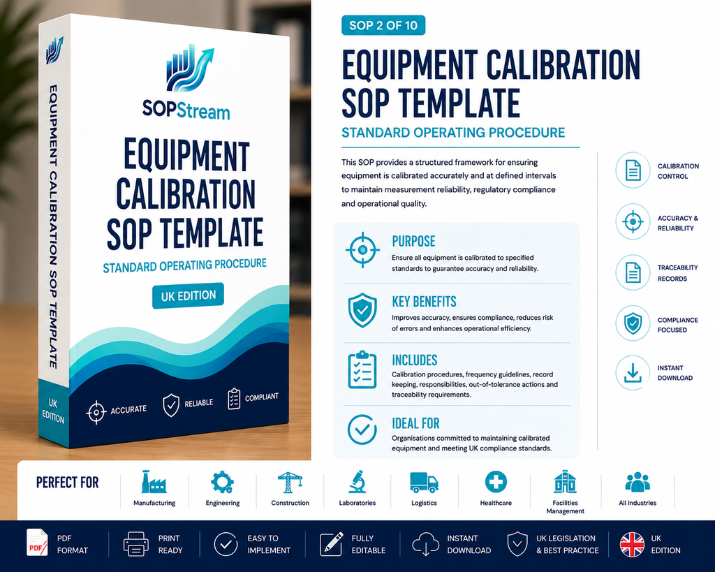 Equipment Calibration SOP template — editable Microsoft Word document