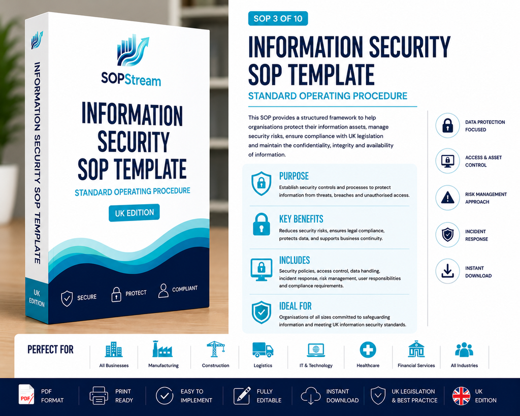 Information Security SOP template — editable Microsoft Word document