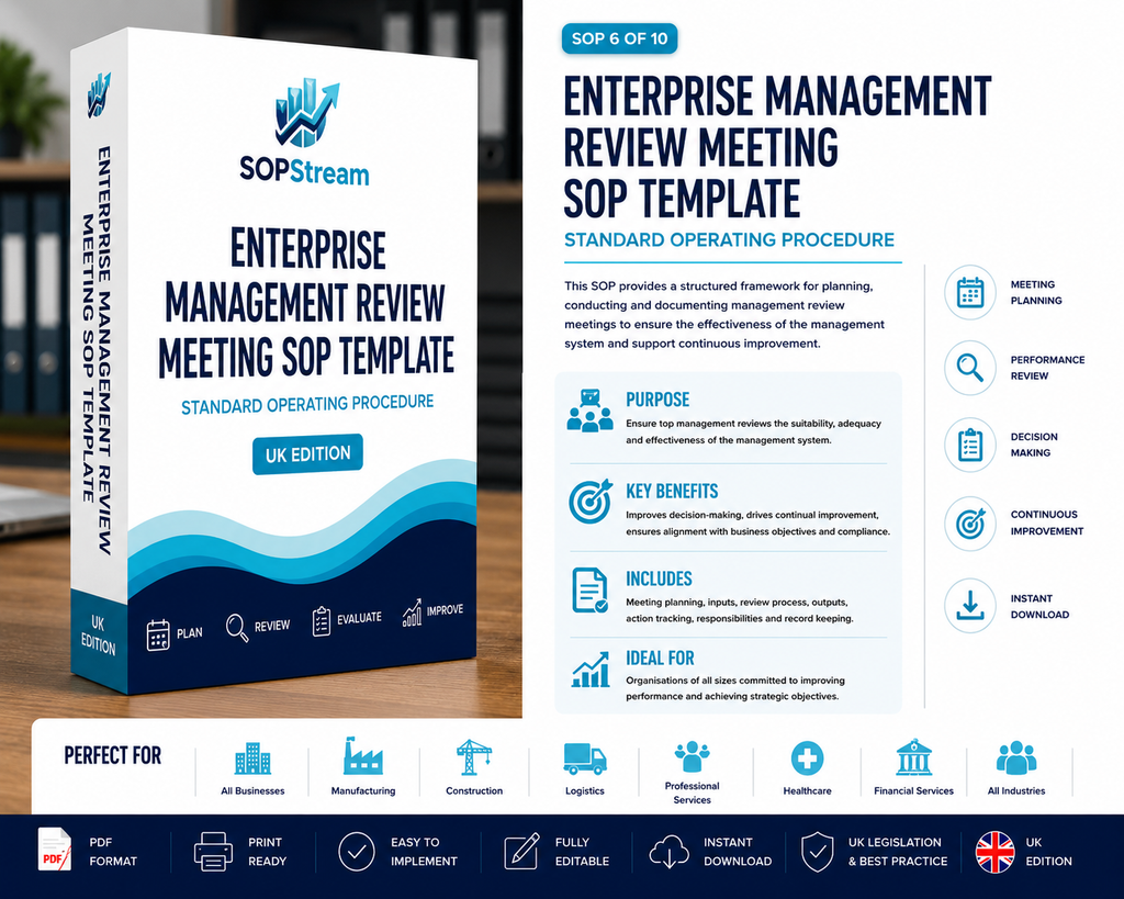 Management Review Meeting SOP template — editable Microsoft Word document