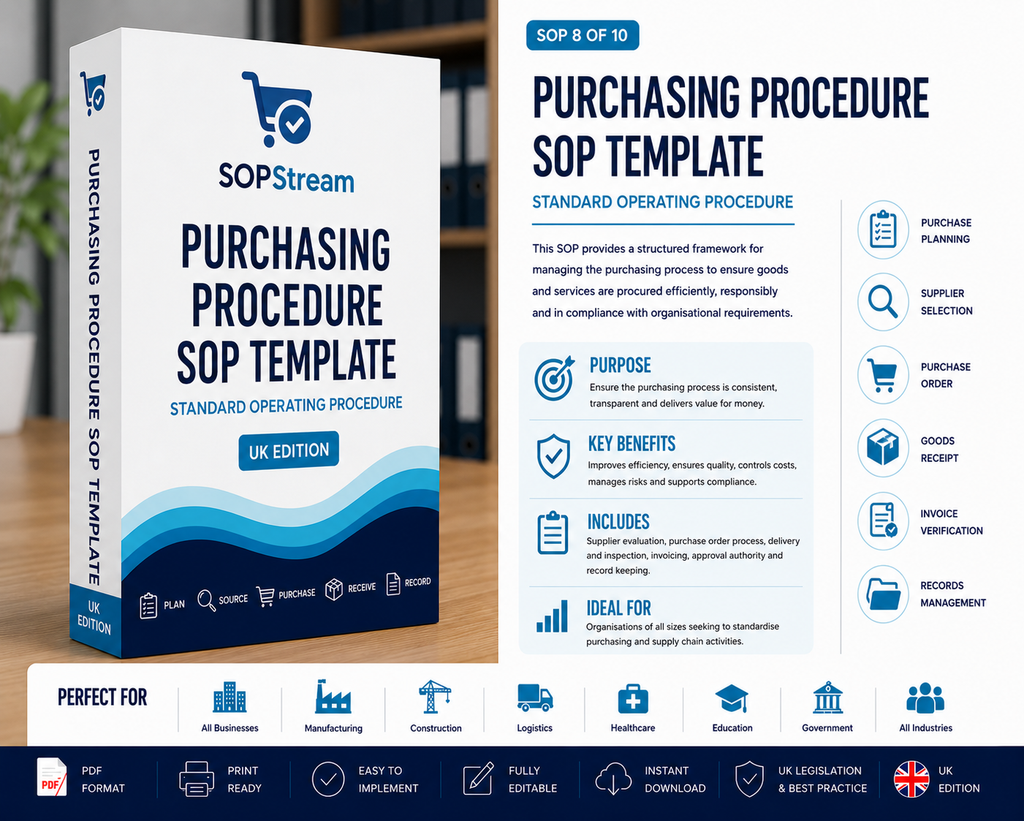 Purchasing Procedure SOP template — editable Microsoft Word document
