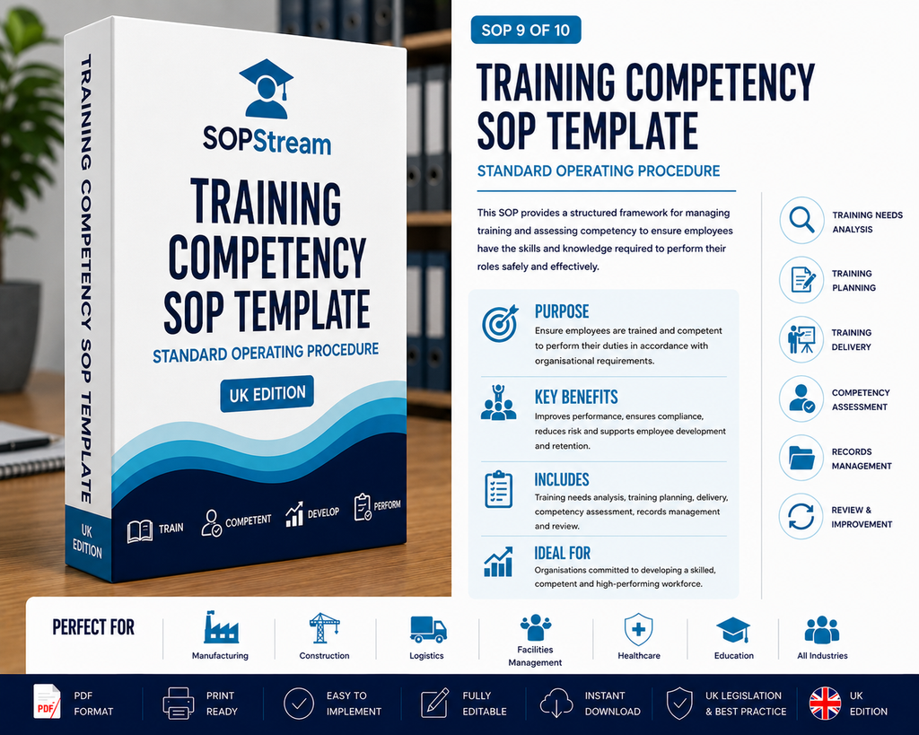 Training & Competency SOP template — editable Microsoft Word document