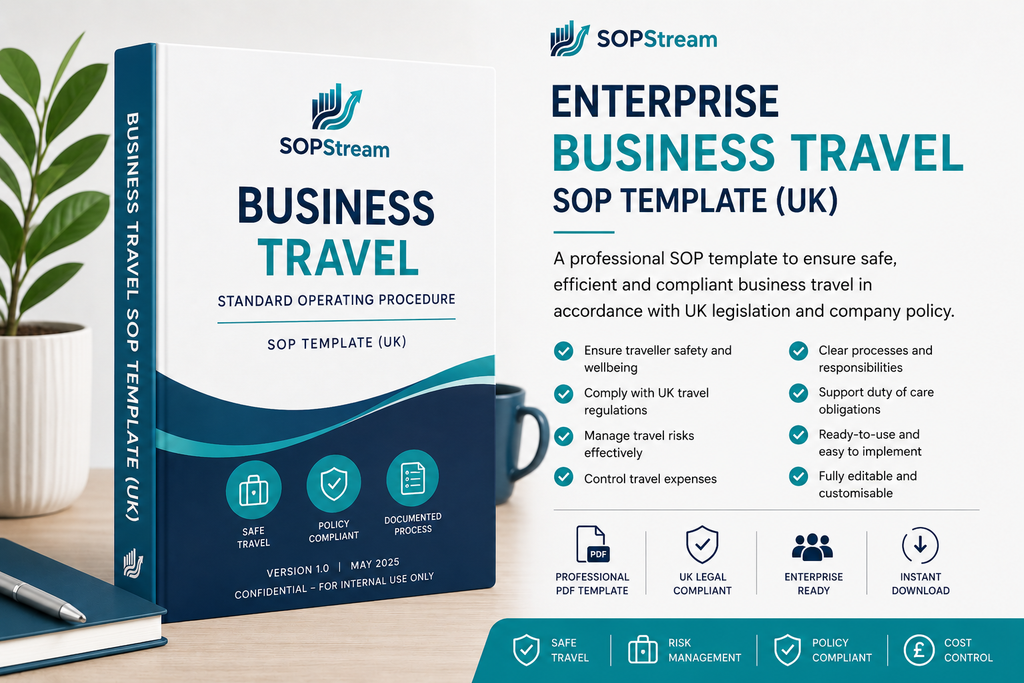 Business Travel SOP template — editable Microsoft Word document