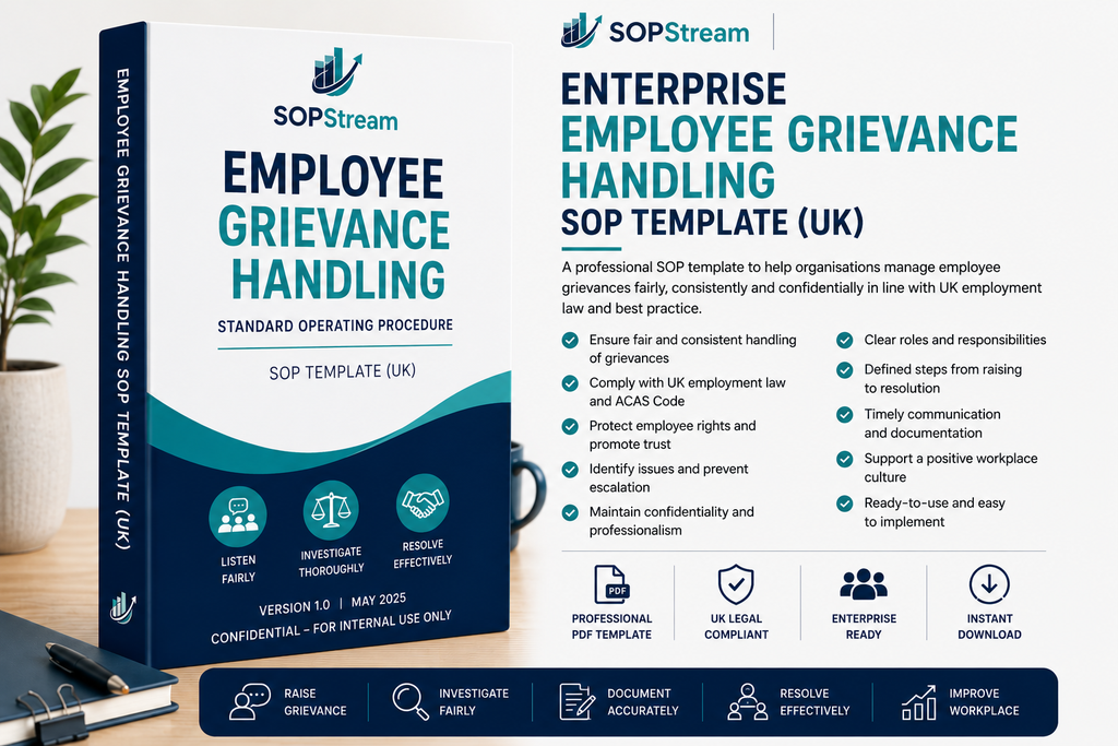 Employee Grievance Handling SOP template — editable Microsoft Word document