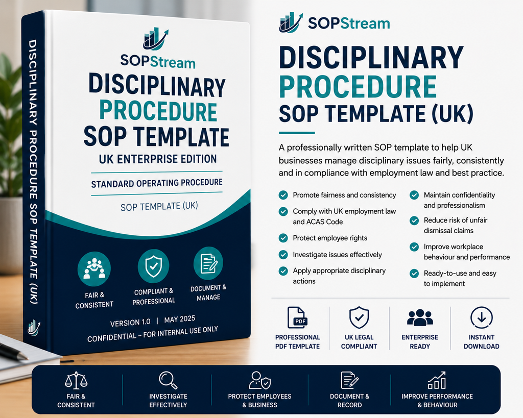 Disciplinary Procedure SOP template — editable Microsoft Word document
