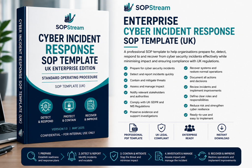 Cyber Incident Response SOP template — editable Microsoft Word document