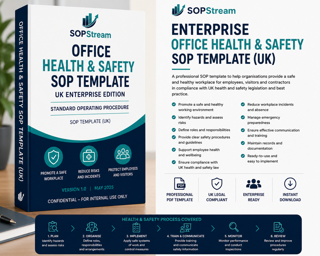 Office Health & Safety SOP template — editable Microsoft Word document