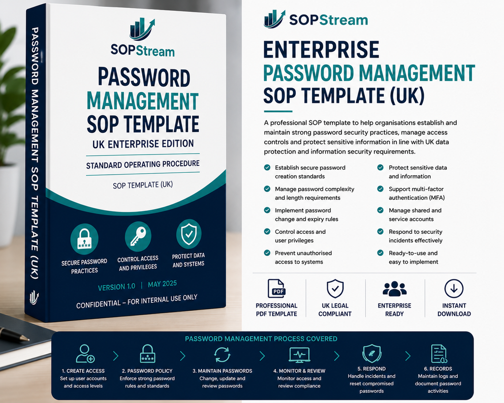Password Management SOP template — editable Microsoft Word document
