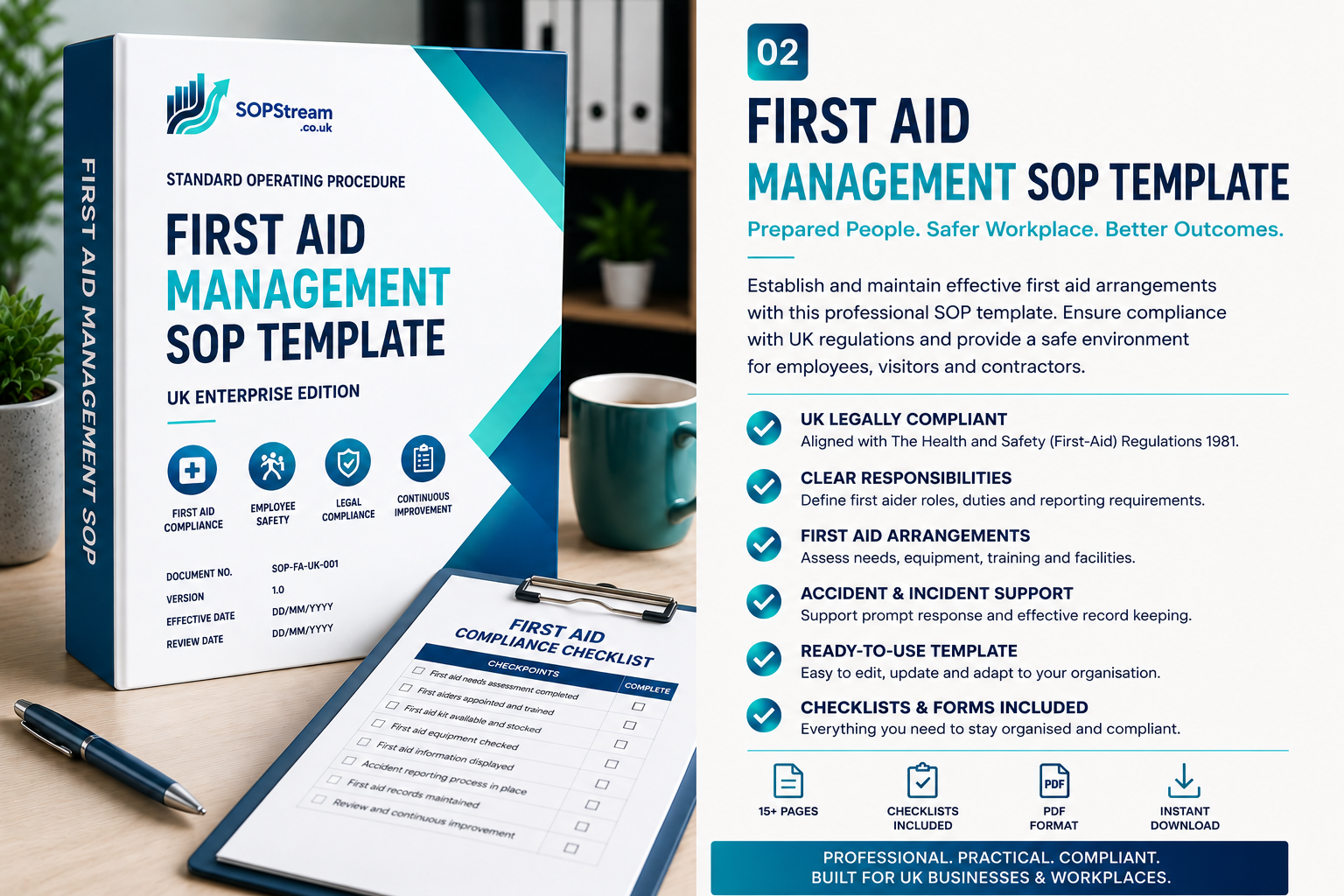 First Aid Management SOP Template | UK Enterprise Edition | Workplace First Aid, Emergency Response & Compliance Procedure