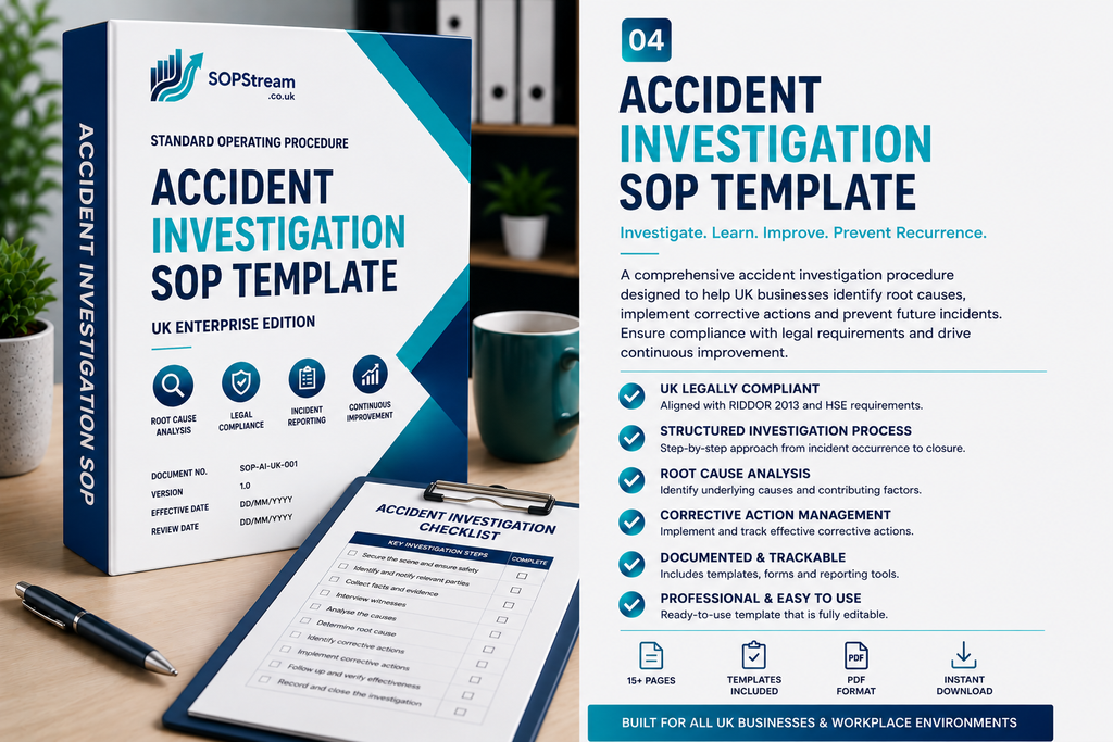 Accident Investigation SOP template — editable Microsoft Word document