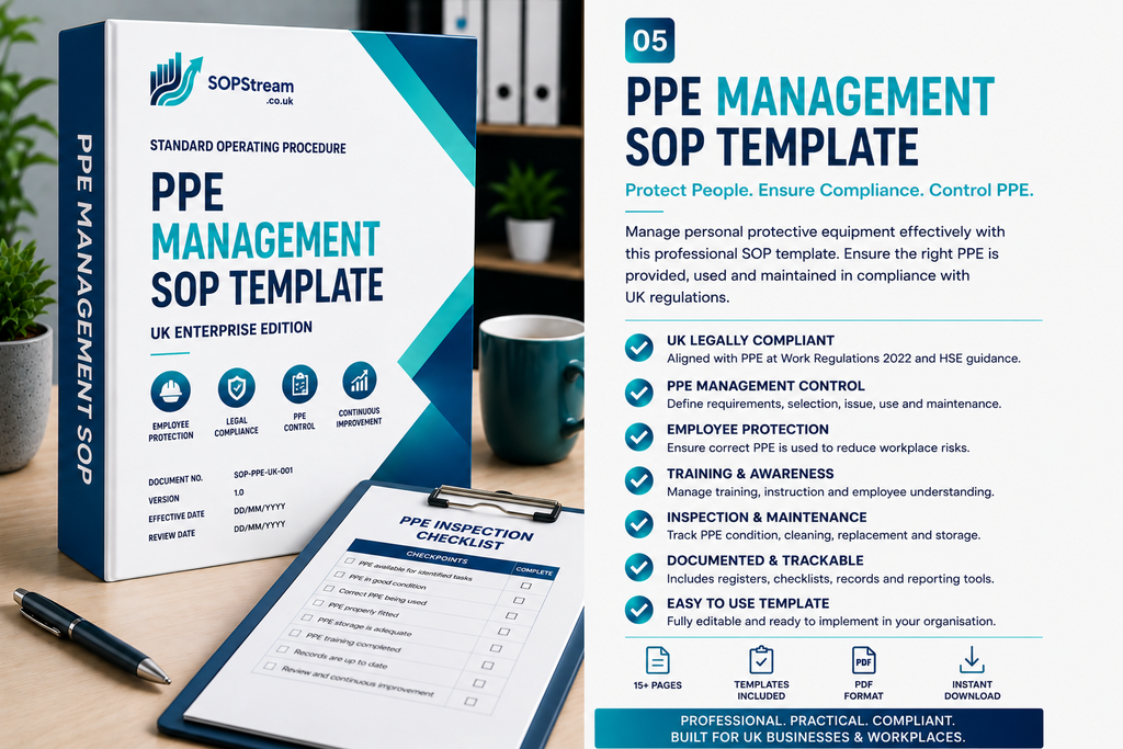 PPE Management SOP template — editable Microsoft Word document