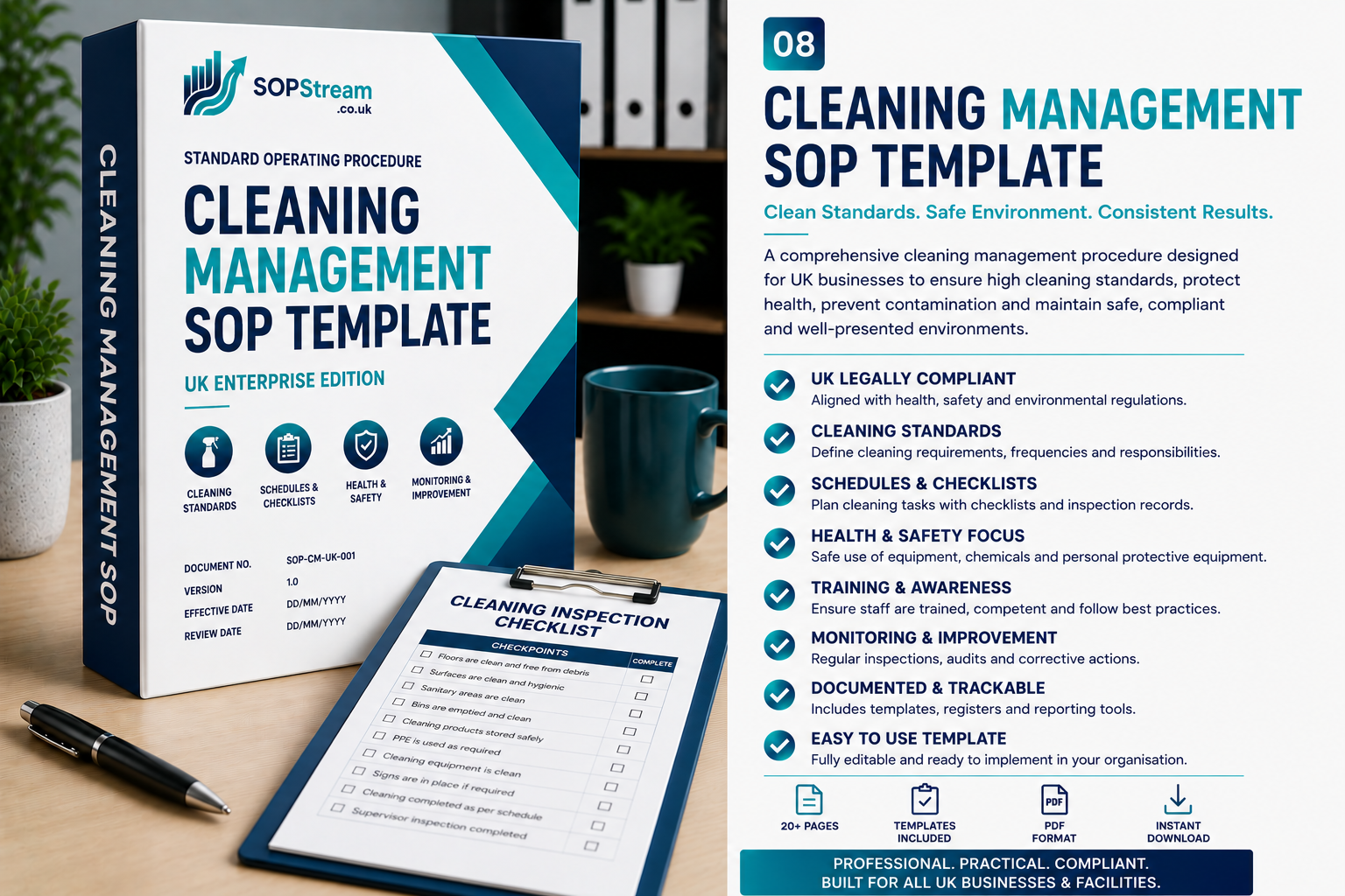Cleaning Management SOP Template | UK Enterprise Edition | Cleaning Standards, Hygiene Control & Facilities Procedure
