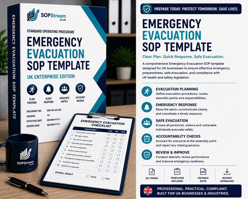 Emergency Evacuation SOP template — editable Microsoft Word document