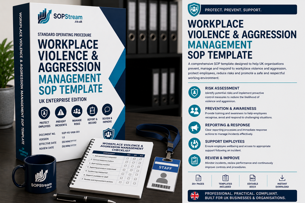 Workplace Violence & Aggression Management SOP template — editable Microsoft Word document