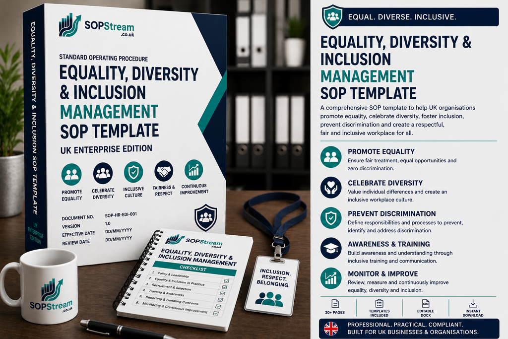 Equality, Diversity & Inclusion SOP template — editable Microsoft Word document
