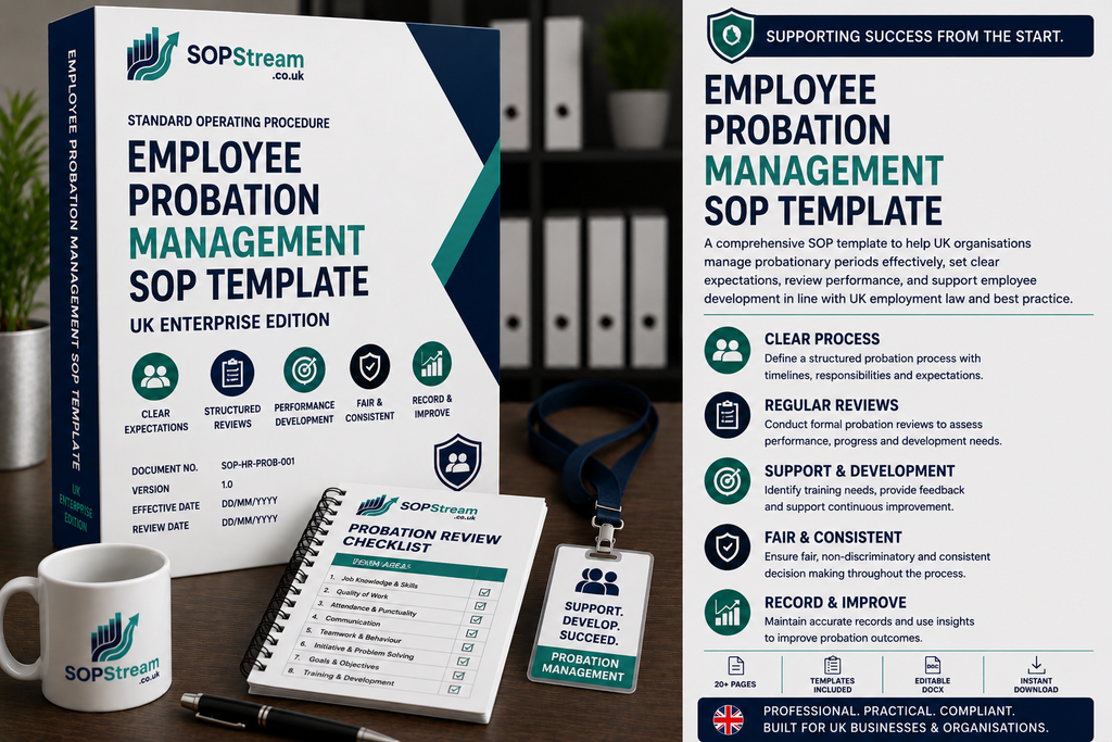 Employee Probation Management SOP template — editable Microsoft Word document
