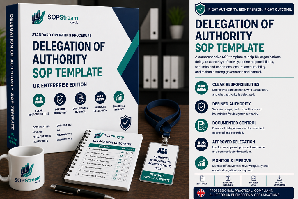 Delegation of Authority SOP template — editable Microsoft Word document