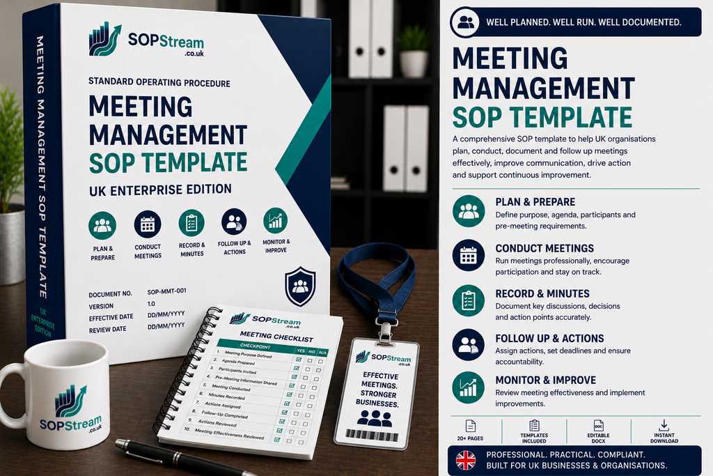Meeting Management SOP template — editable Microsoft Word document