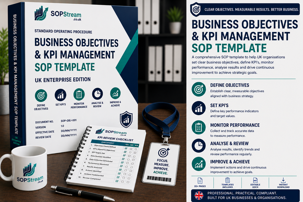 Business Objectives & KPI Management SOP template — editable Microsoft Word document