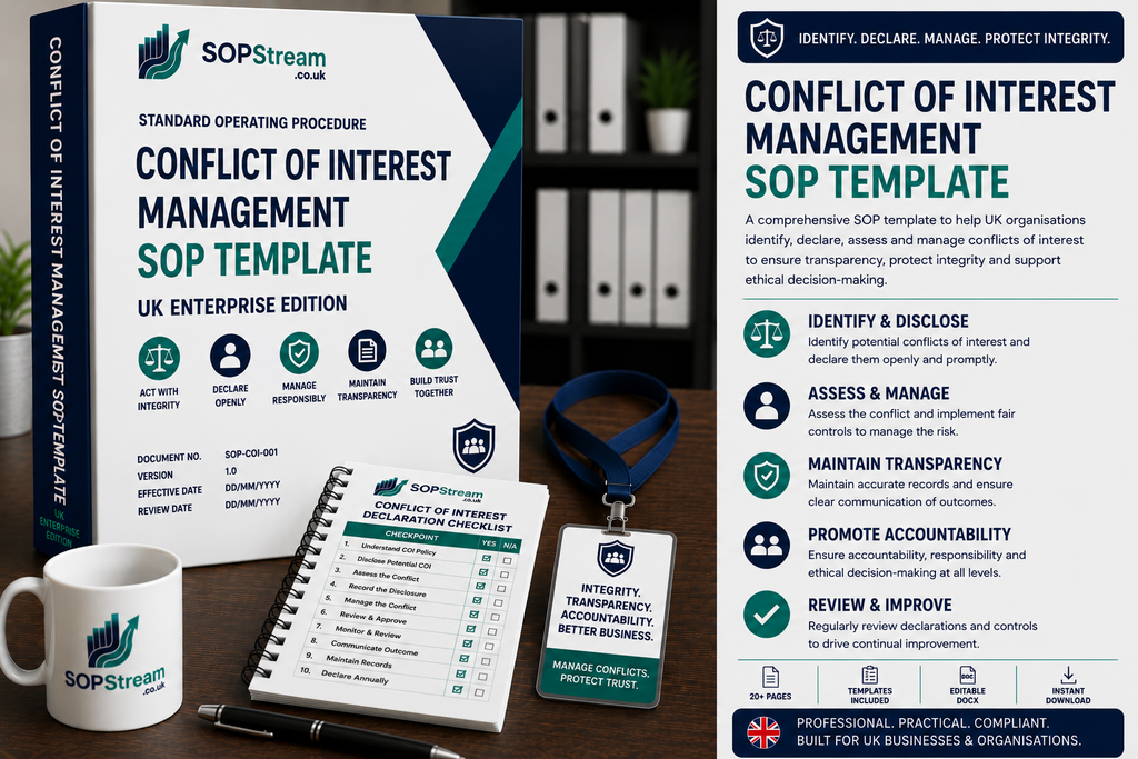Conflict of Interest Management SOP template — editable Microsoft Word document
