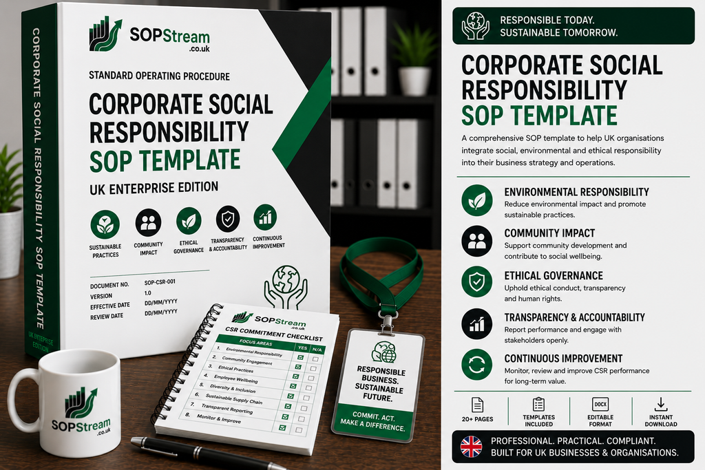 Corporate Social Responsibility (CSR) SOP template — editable Microsoft Word document