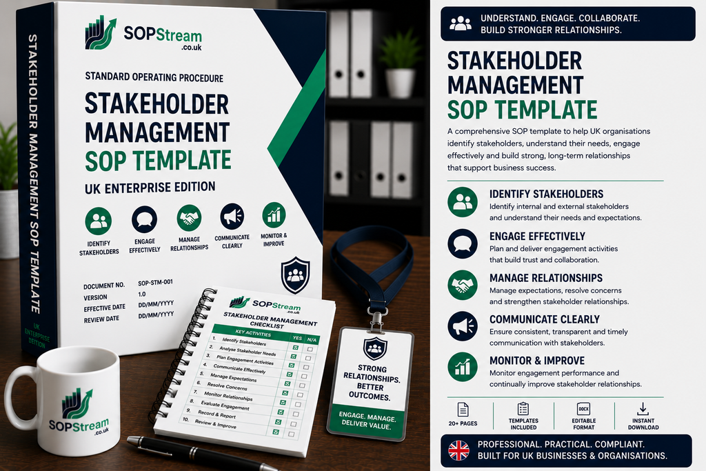 Stakeholder Management SOP template — editable Microsoft Word document