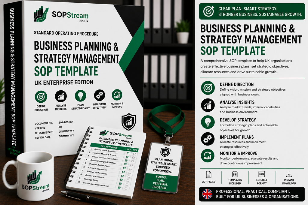 Business Planning & Strategy Management SOP template — editable Microsoft Word document