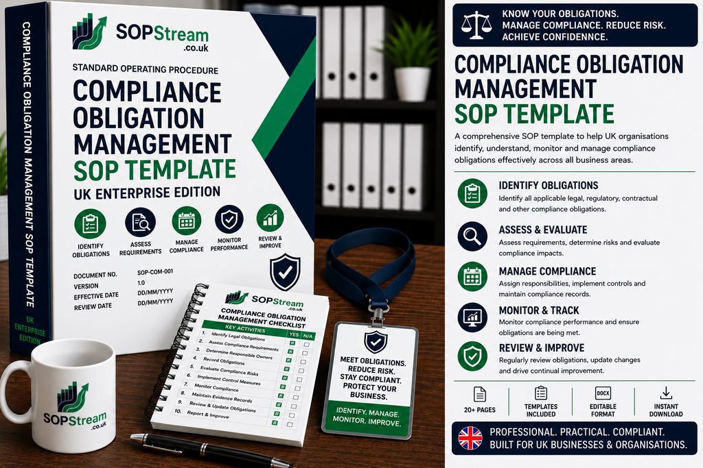 Compliance Obligation Management SOP template — editable Microsoft Word document