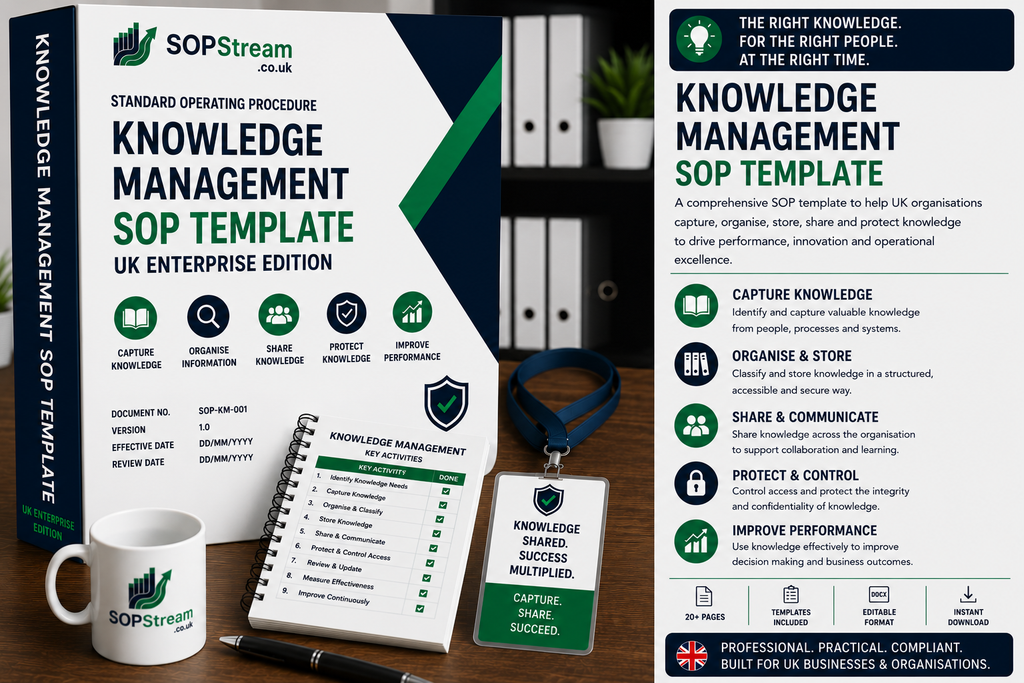 Knowledge Management SOP template — editable Microsoft Word document