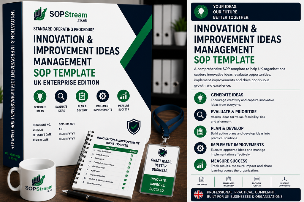 Innovation & Improvement Ideas Management SOP template — editable Microsoft Word document