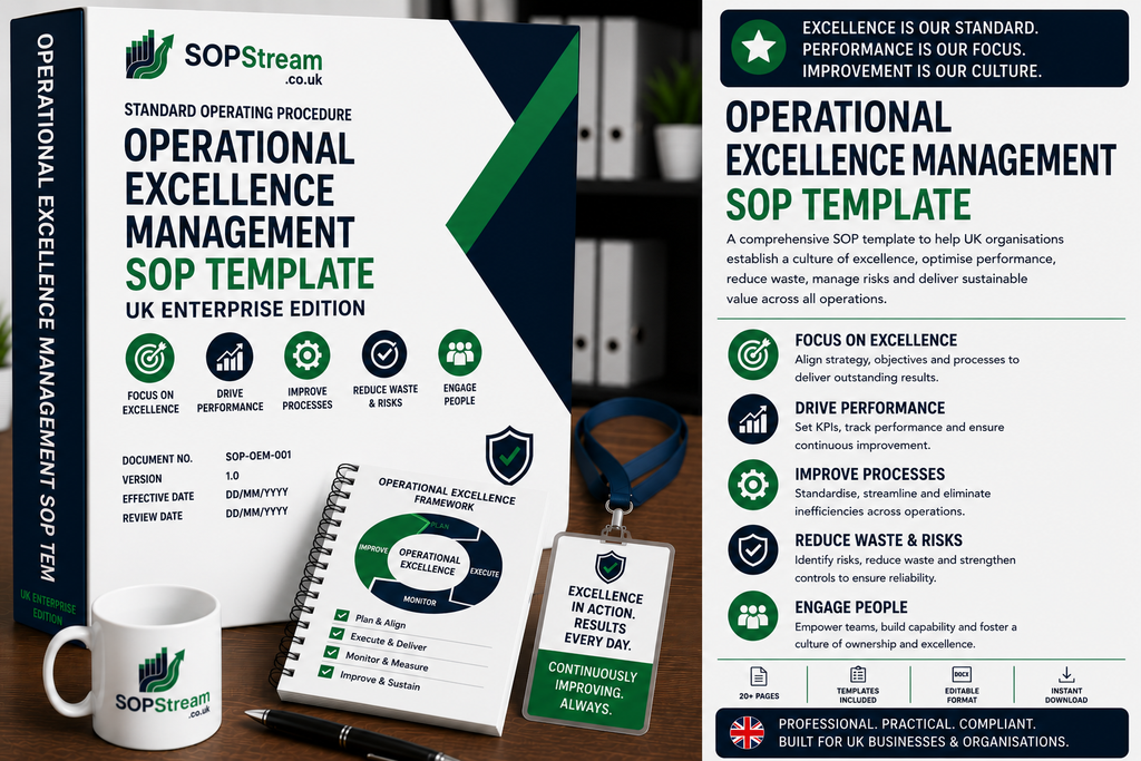Operational Excellence Management SOP template — editable Microsoft Word document