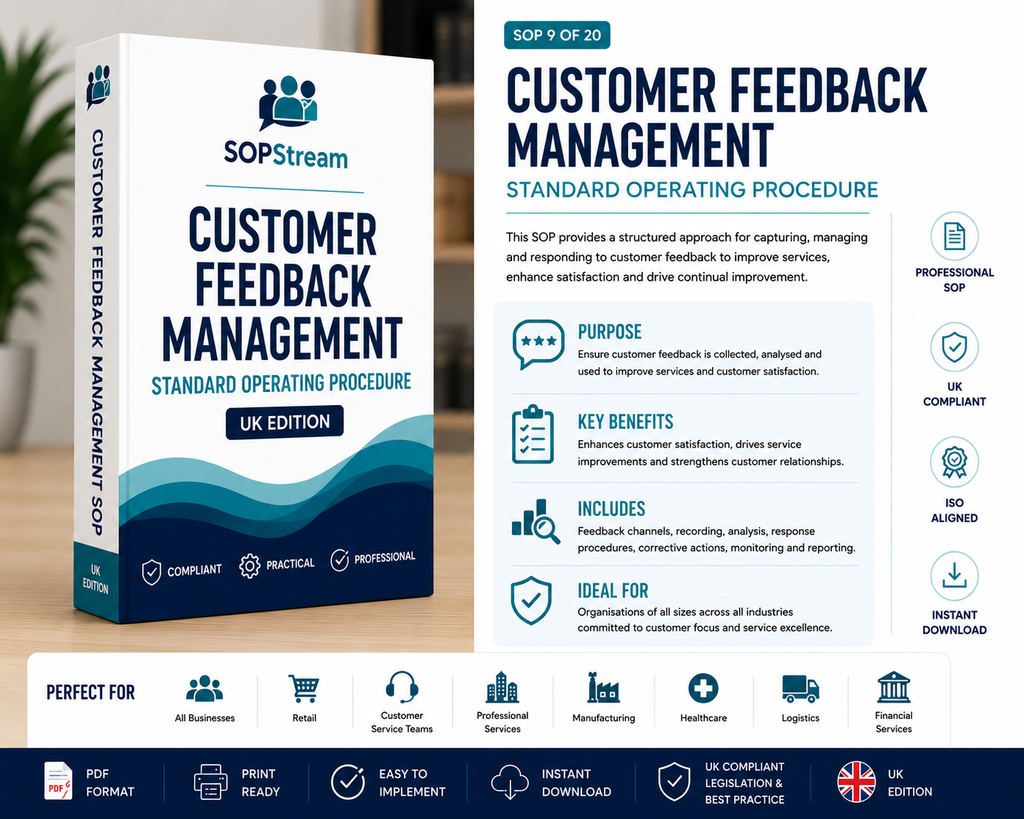 Customer Feedback Management SOP template — editable Microsoft Word document