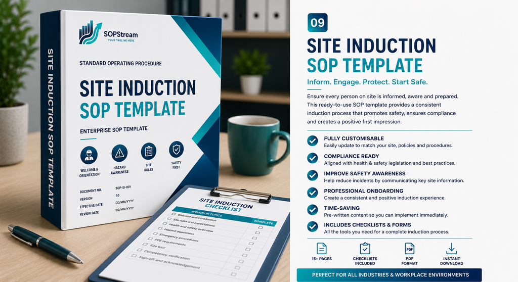 Site Induction SOP template — editable Microsoft Word document