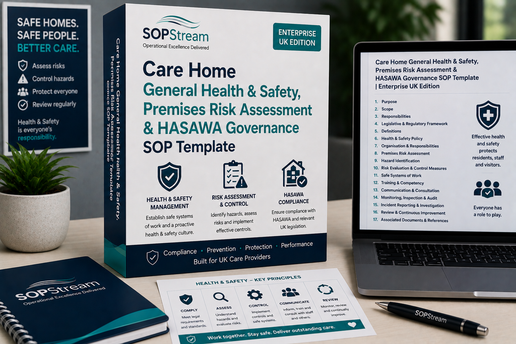 Care Home General Health & Safety, Premises Risk Assessment SOP template — editable Microsoft Word document
