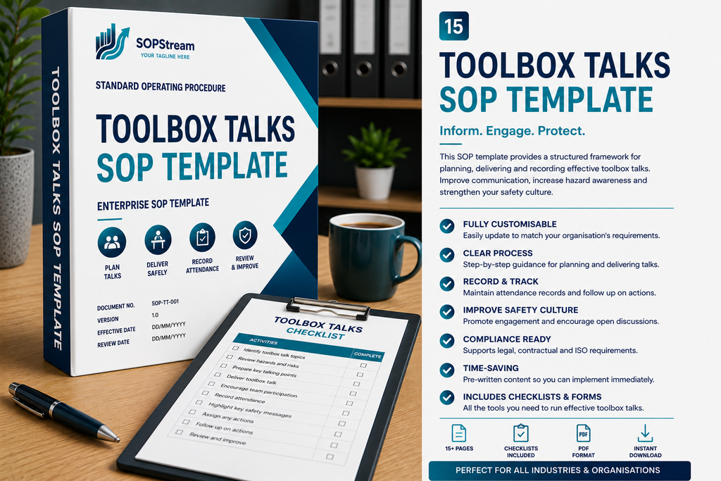 Toolbox Talks SOP template — editable Microsoft Word document