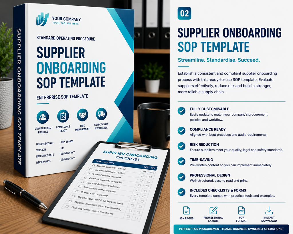 Supplier Onboarding SOP template — editable Microsoft Word document