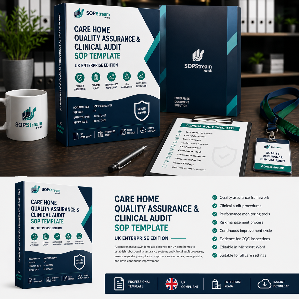 Care Home Quality Assurance & Clinical Audit SOP template — editable Microsoft Word document