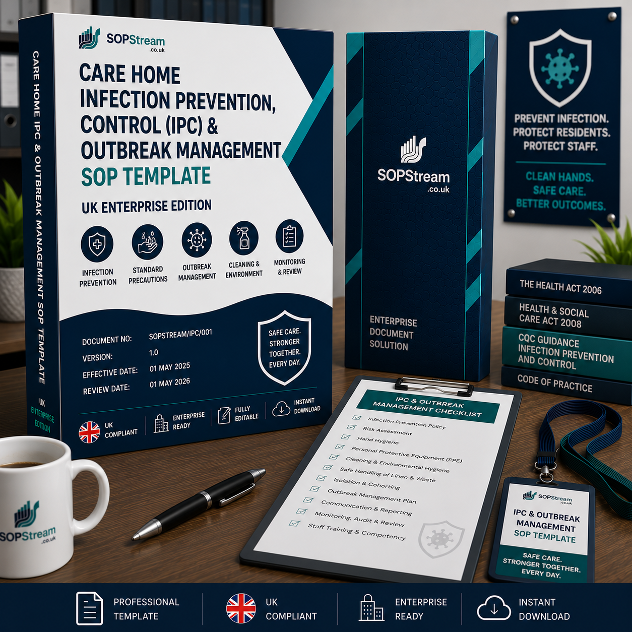 Care Home Infection Prevention, Control (IPC) & Outbreak SOP template — editable Microsoft Word document