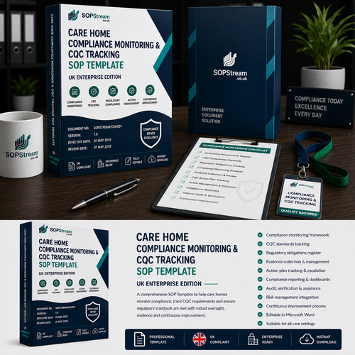 Care Home Compliance Monitoring & CQC Tracking SOP template — editable Microsoft Word document